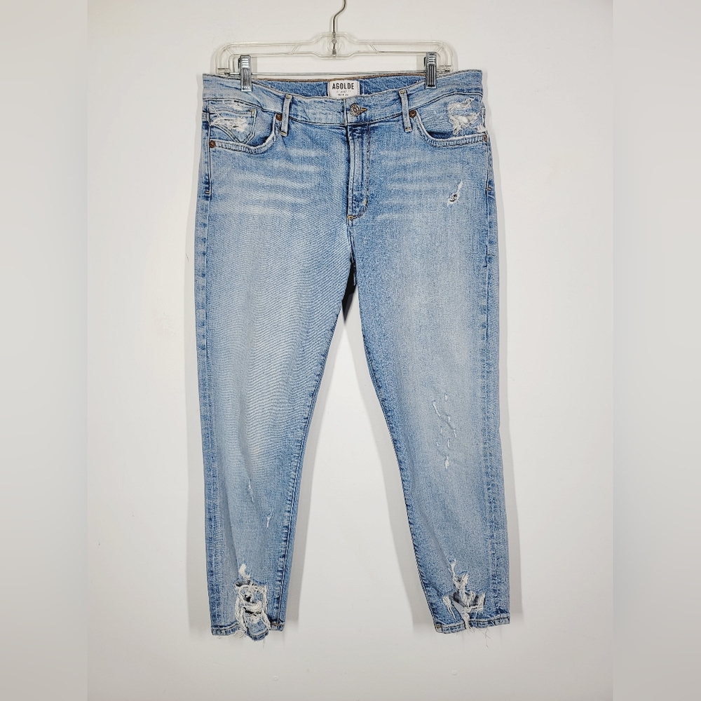 AGOLDE Ripped Light Blue Jeans, Size 30